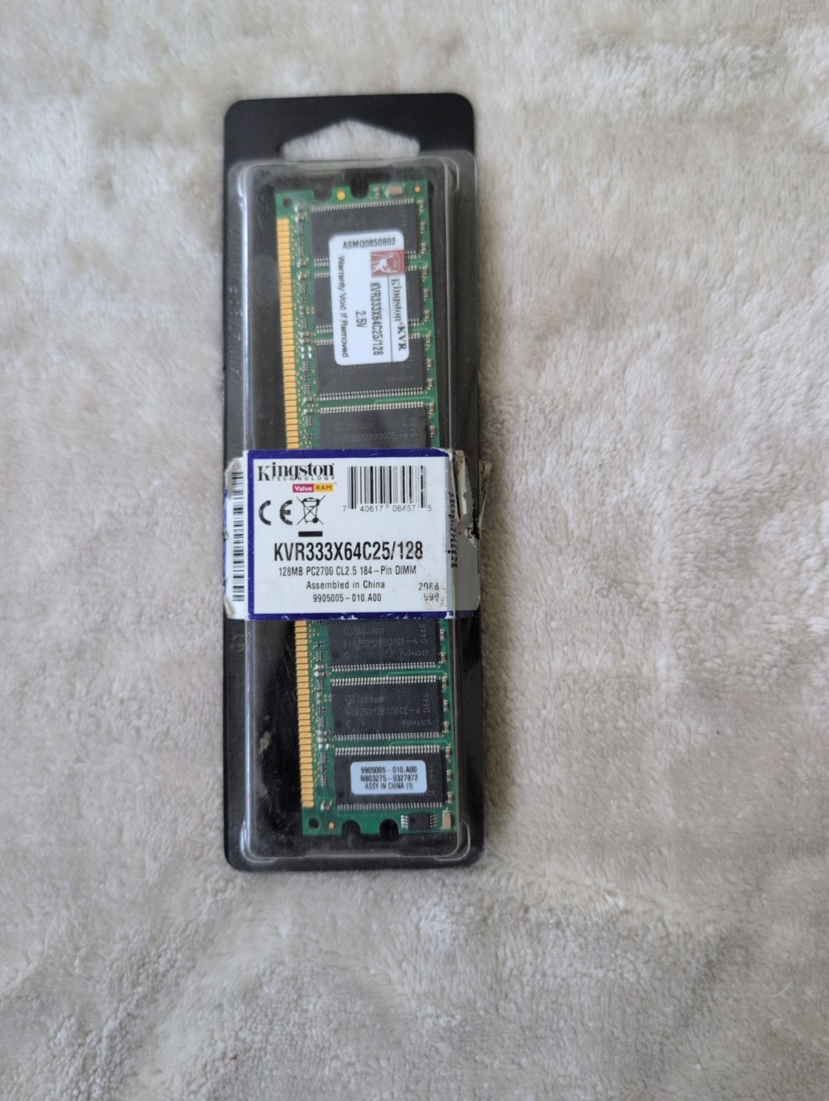 Kingston ValueRAM 128MB PC2700 DDR RAM KVR333X64C25 Open Box