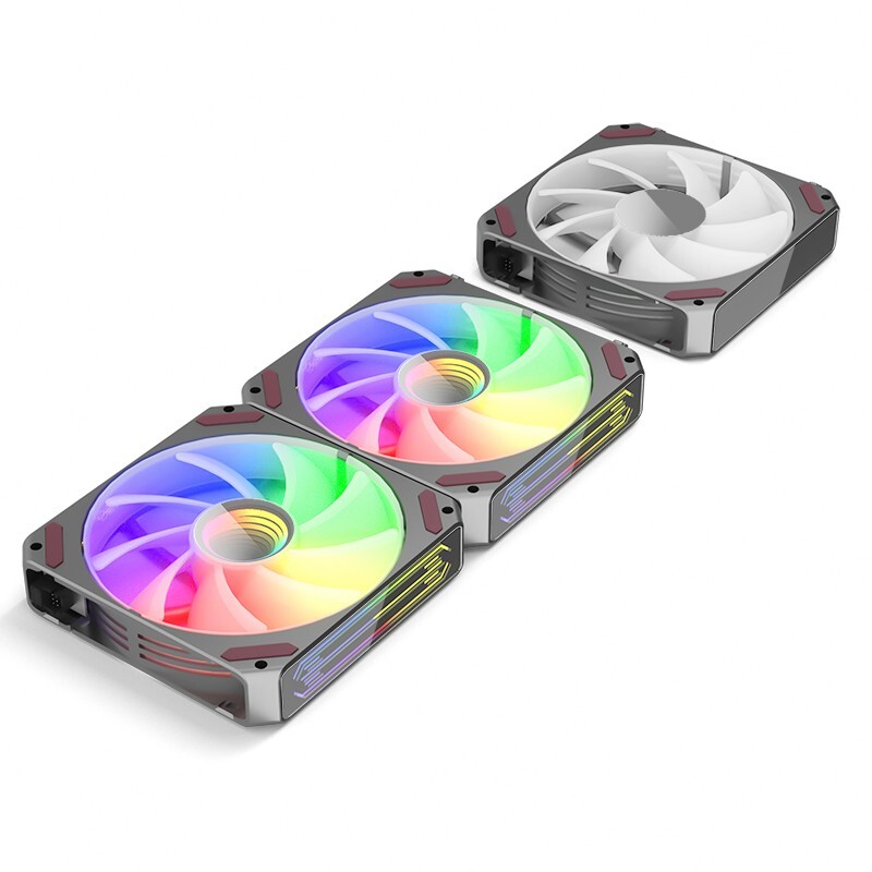 Aigo YOGO L12 120mm ARGB PWM Regular Fan Black – 3-Pack Cable free splicing