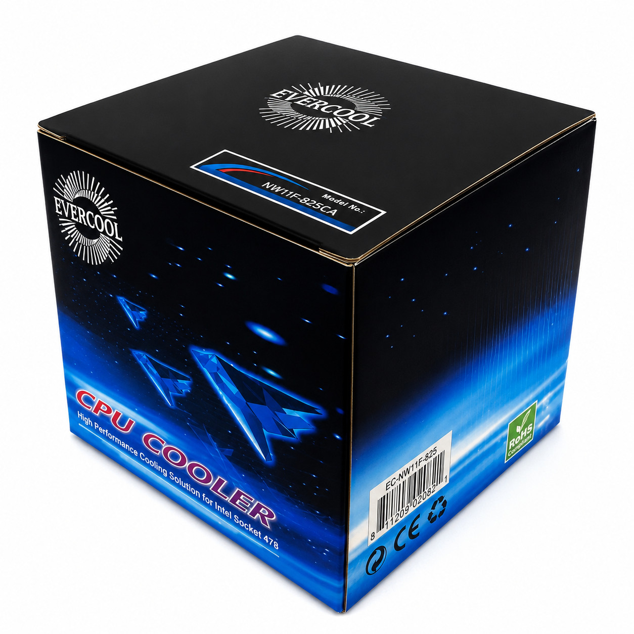 2-Pack EverCool Socket 478 CPU Cooler 80mm Fan Copper Core for Inte