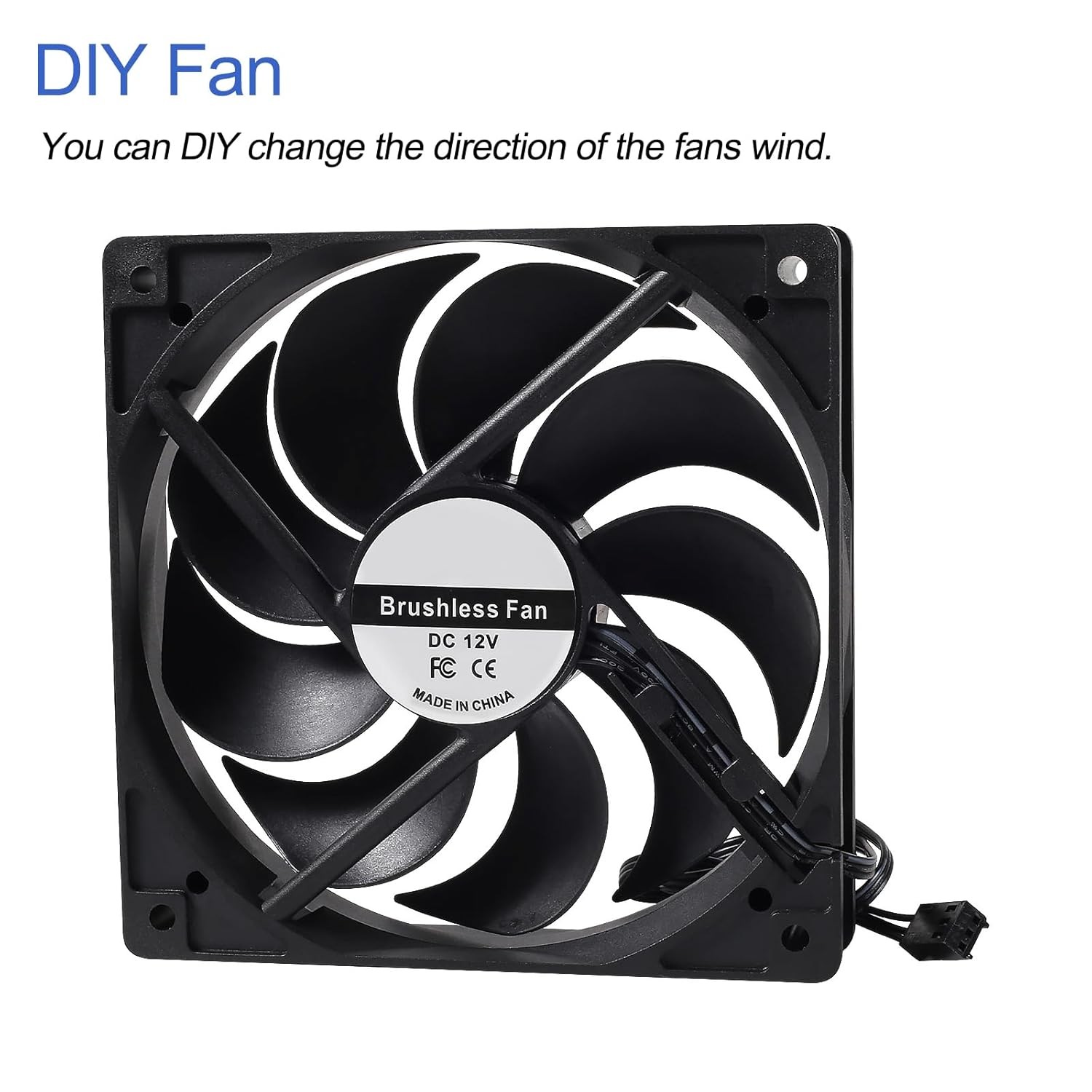 4-Pack 120Mm 120X120X25Mm 12V Black Computer Case Fans High Performance Cooling