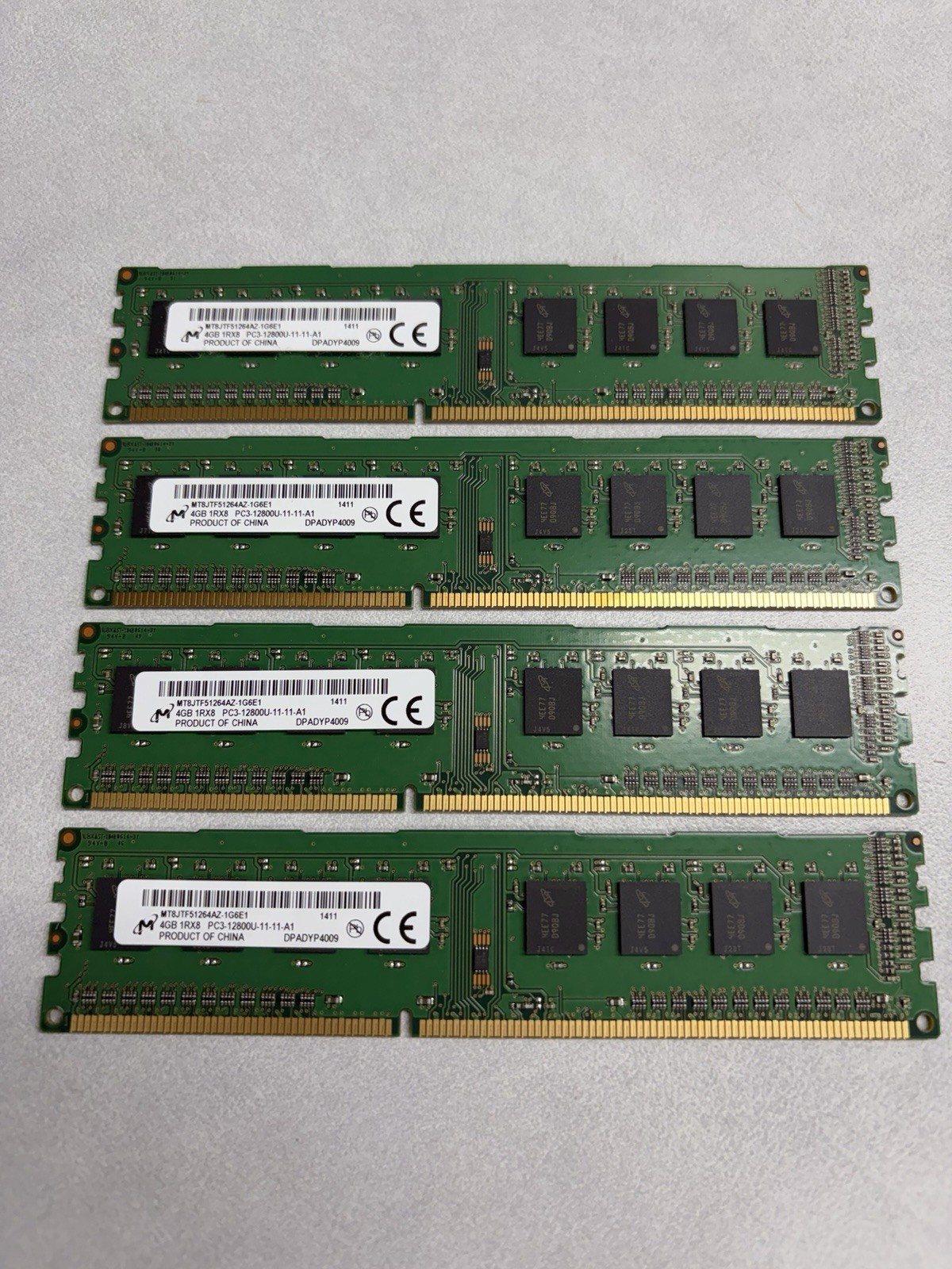 USED Functional 16Gb DDR3 4x4GB Kit Micron MT8JTF51264AZ-1G6E1 Fast Shipping