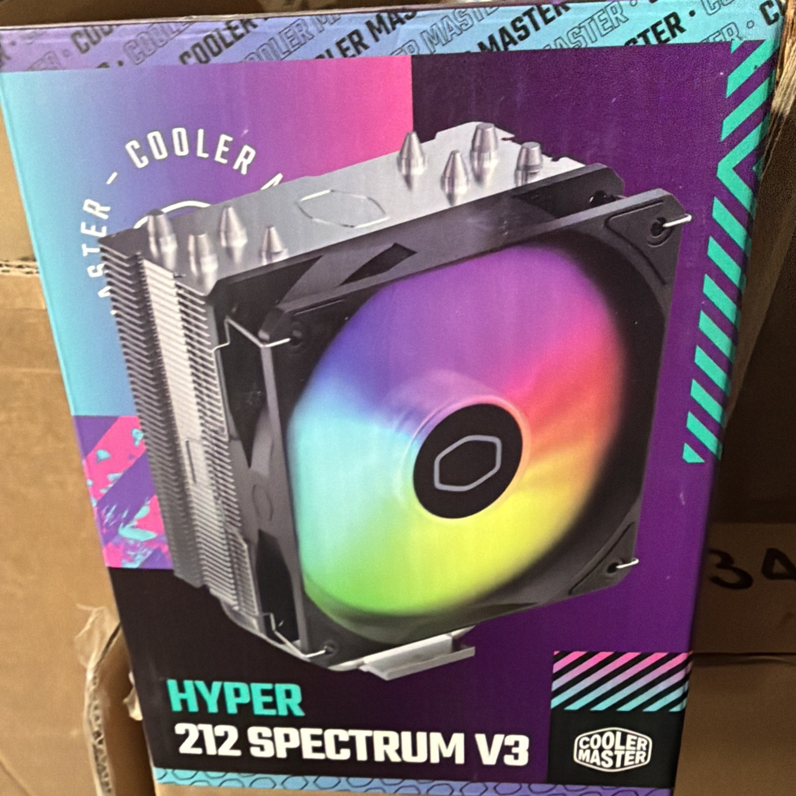 Cooler Master Hyper 212 Spectrum V3 CPU Cooler – 120mm Fan – Unused