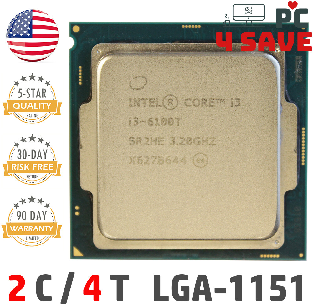 6th Gen Intel Core i3-6100T CPU 3.20GHz Skylake LGA-1151 Dual-Core Desktop SR2HE