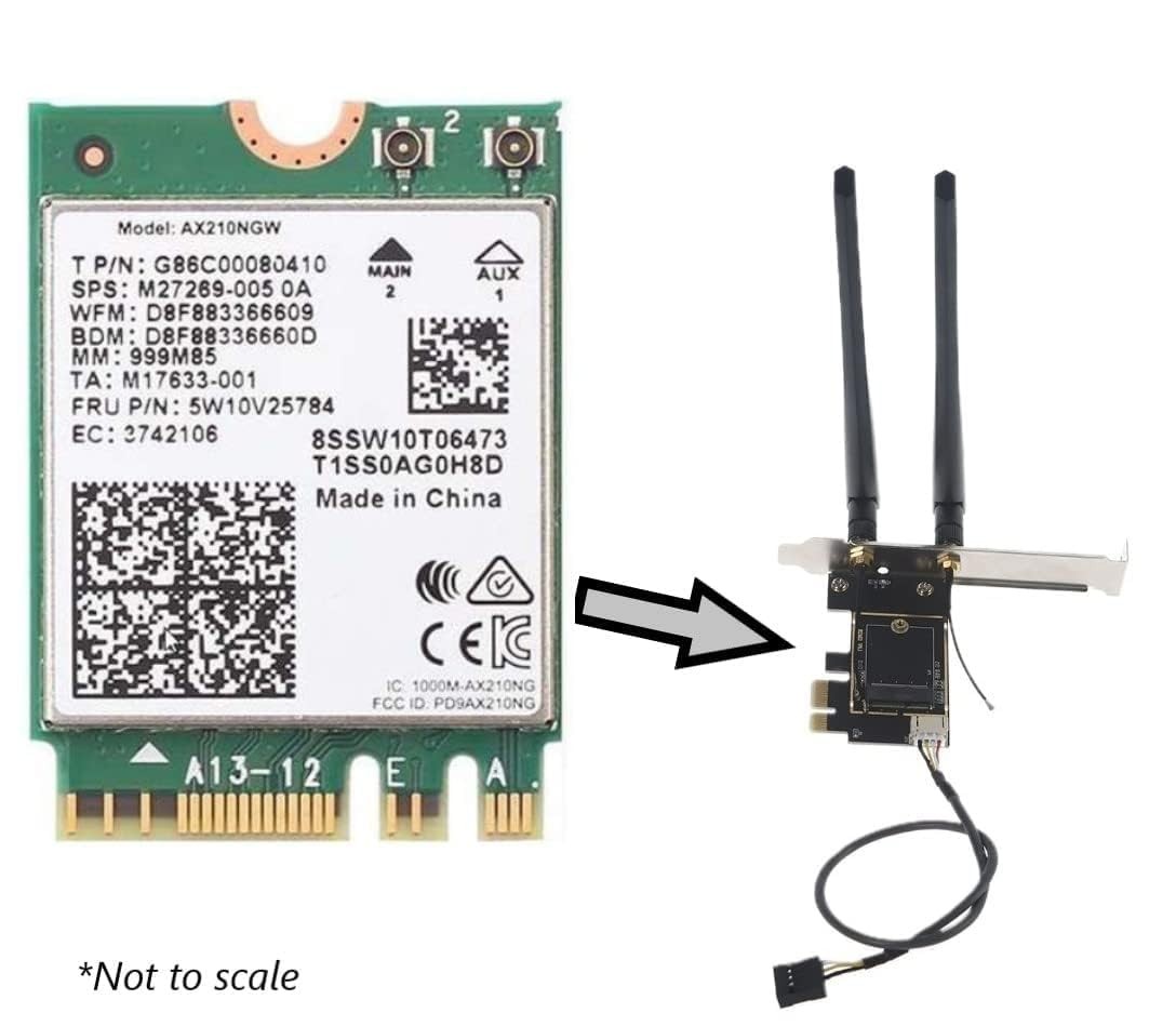 AX210 Desktop Wi-Fi Kit | 2.4 Gbps | Bluetooth 5.3 Support | PCIe x4 | Wi-Fi 6E