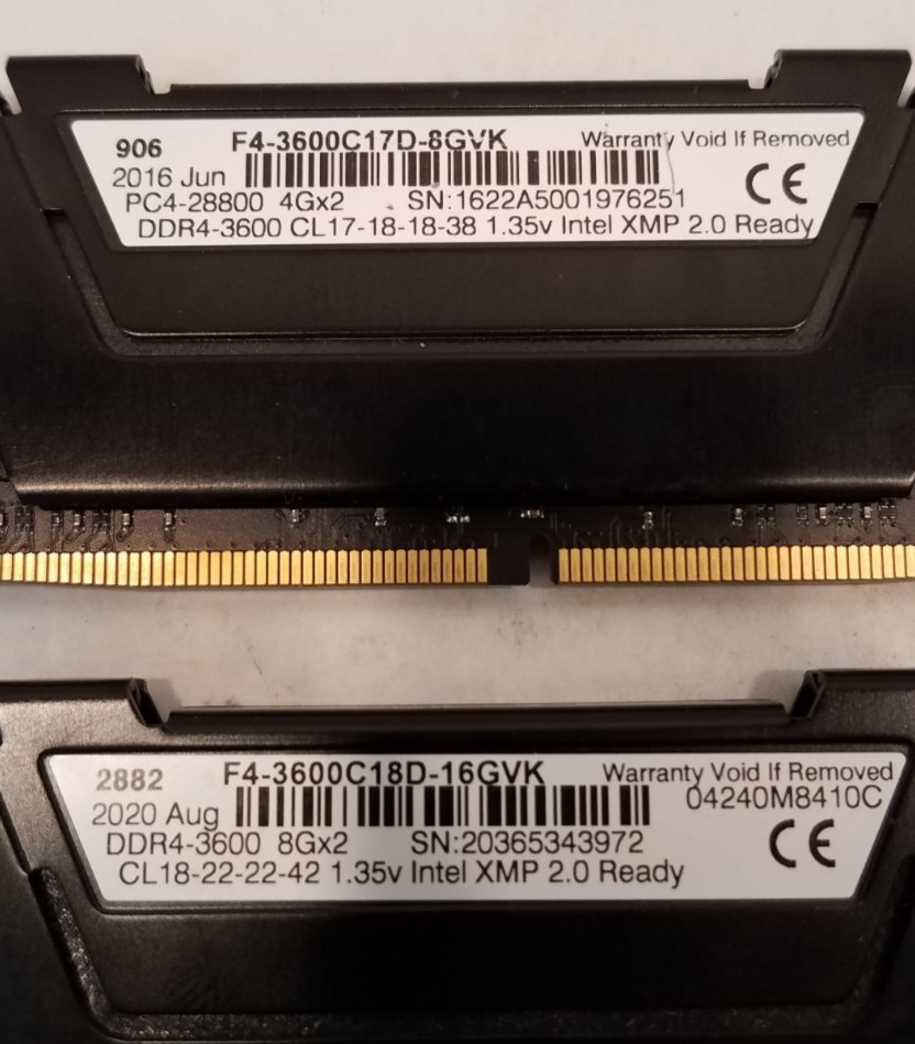 Desktop RAM, DDR4 / PC4, 4GB / 8GB, Mixed Brands, Lot of 6