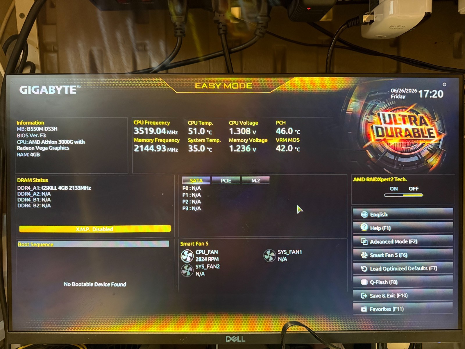 GIGABYTE B550M DS3H AM4 AMD Motherboard + Accessories