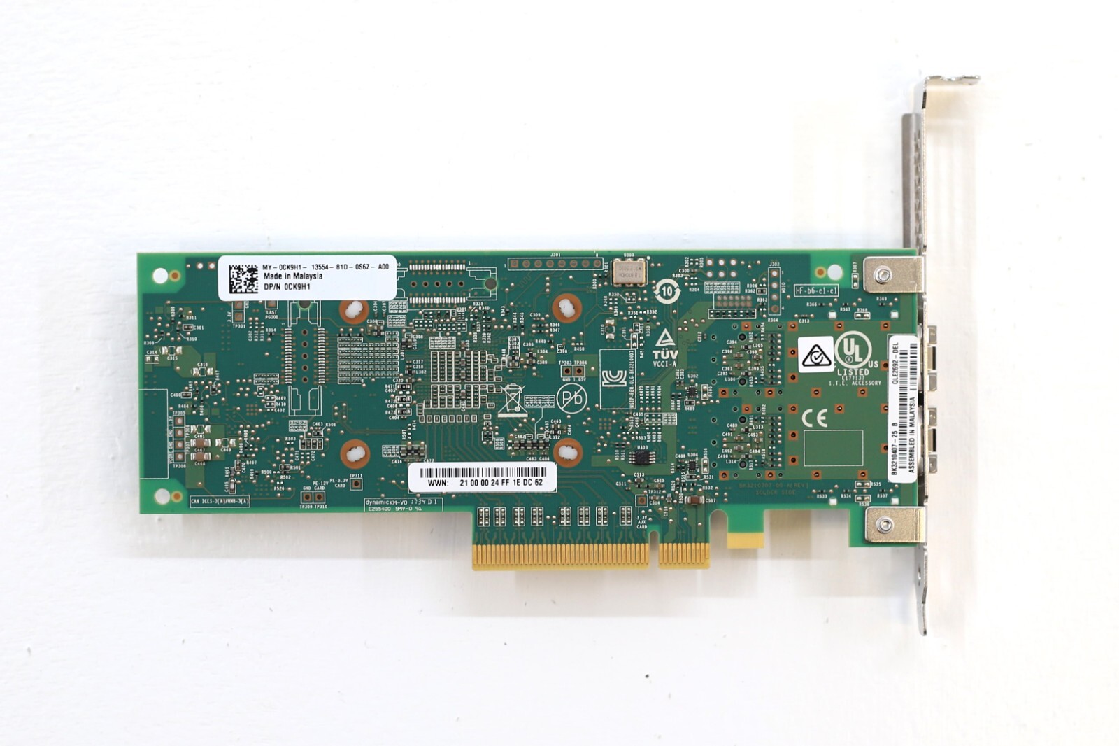 Dell QLE2692 2-Ports Fibre Channel 16Gb/s PCIe Host Bus Adapter P/N: 0CK9H1