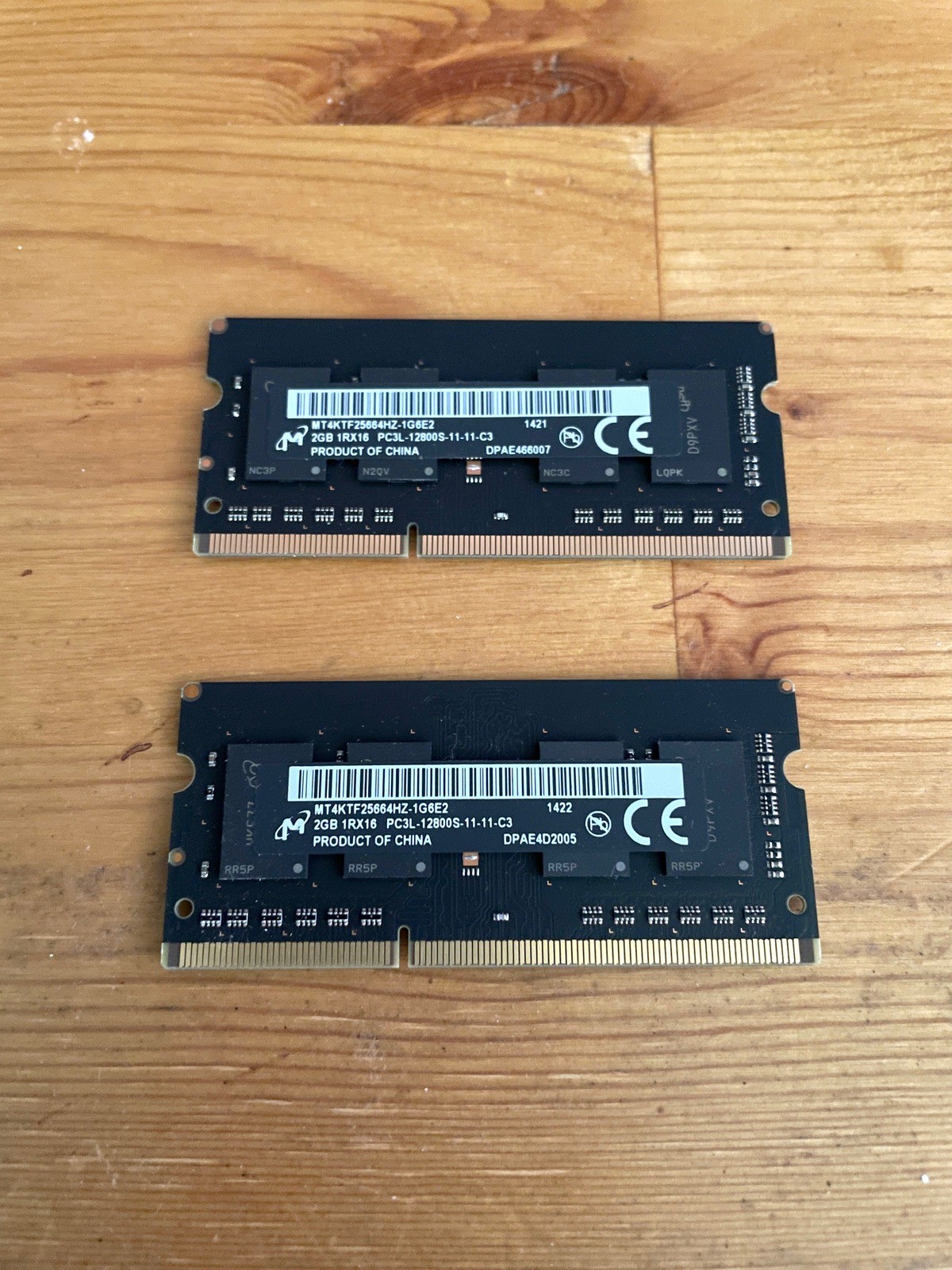 Micron Ram 4gb-(2-2gb)MT4KTF25664HZ-1G6E2 DDR3-PC3L-12800S-11-11-C3