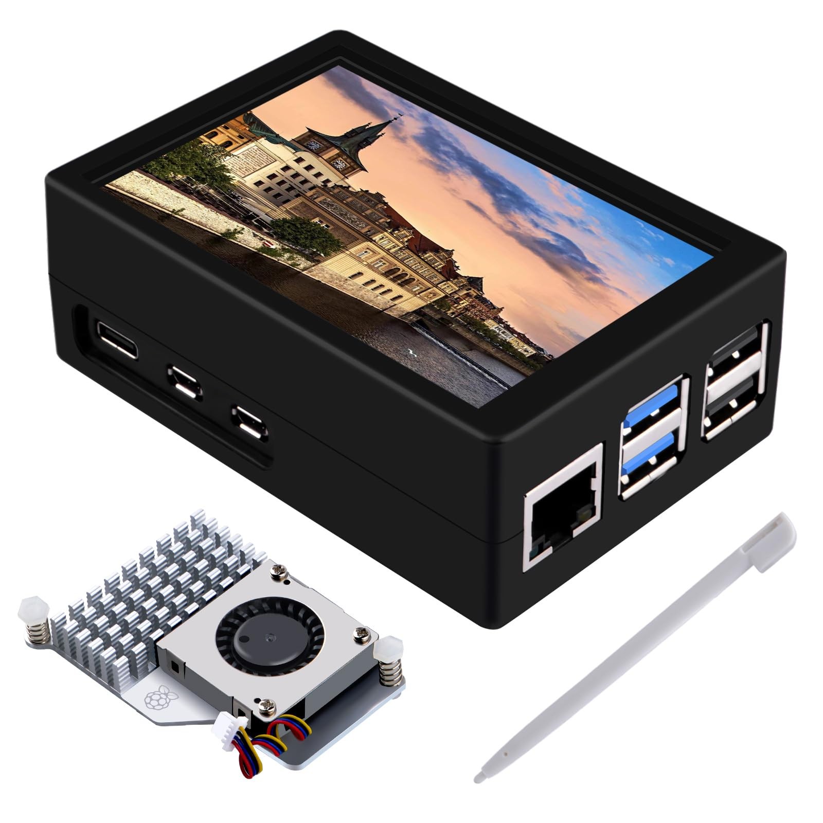 GeeekPi 3.5 inch HDMI Touch Screen with Case for Raspberry Pi 5, with…