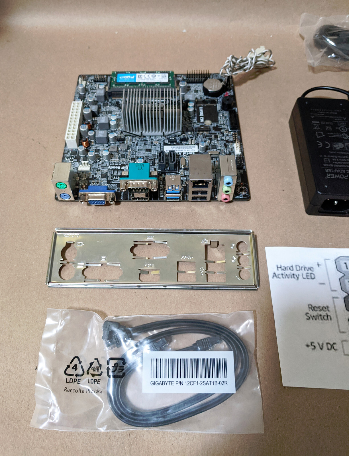 Intel Fanless Mini ITX Motherboard w/ J3060 CPU, 8GB RAM, 90W DC-to-ATX,Adapter