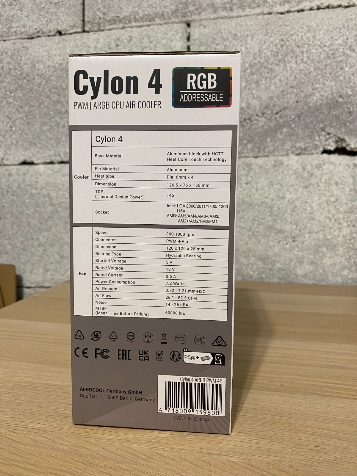 Aerocool Cylon 4 | 120mm CPU Cooler | ARGB LED | NEW | AMD/INTEL to AM5 / 1700