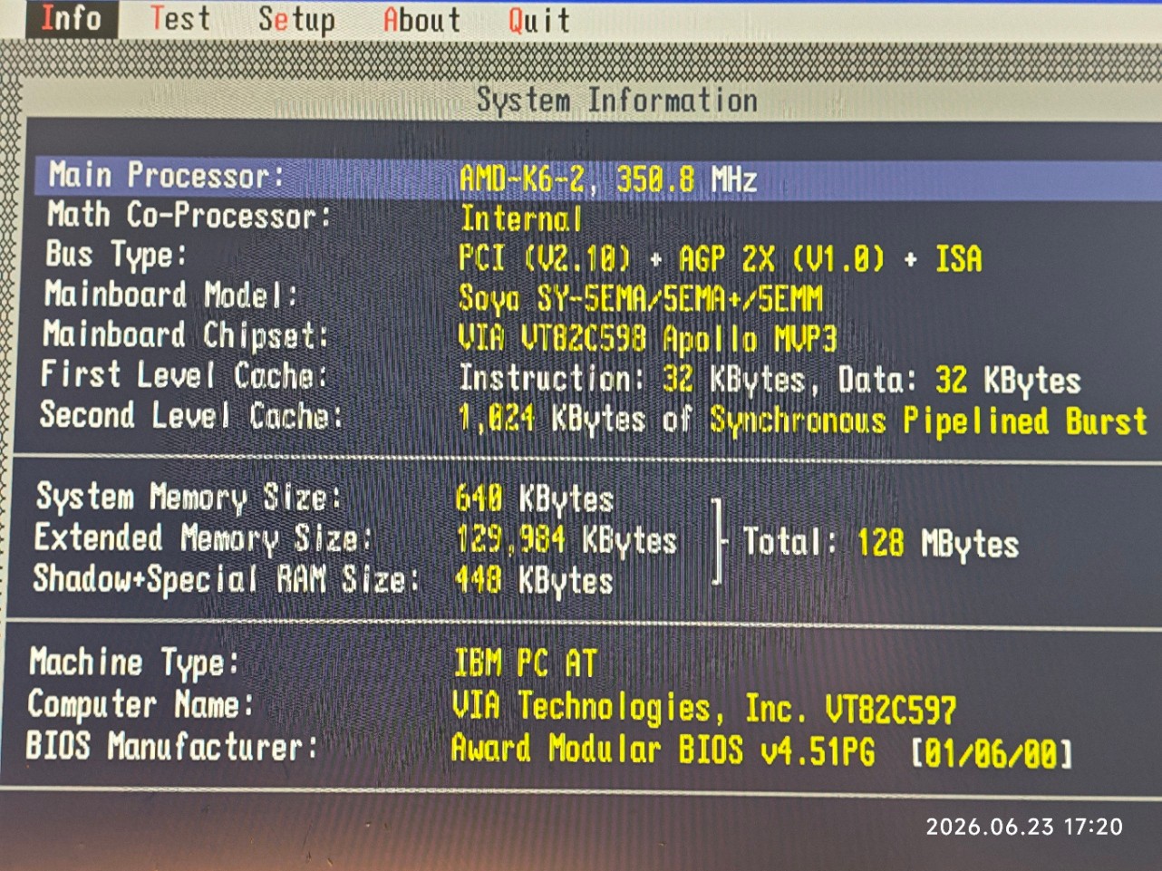 Super Socket 7 ATX *1 MB Cache* Soyo SY-5EMA+ Motherboard (VIA MVP3) CPU + 128 M