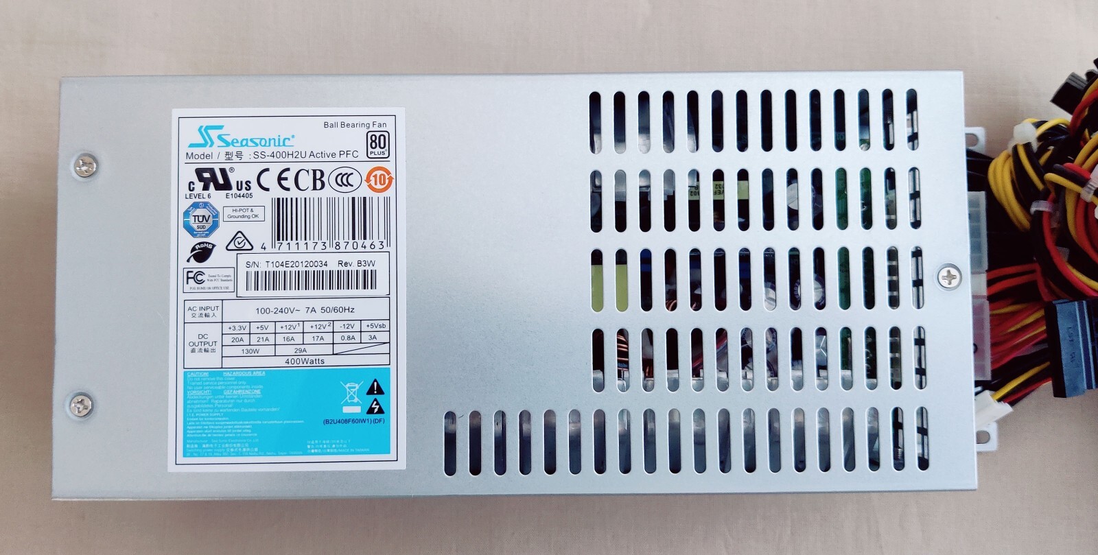 SeaSonic SS-400H2U-80+ 400W Single Server Power Supply (80 Plus certified), New