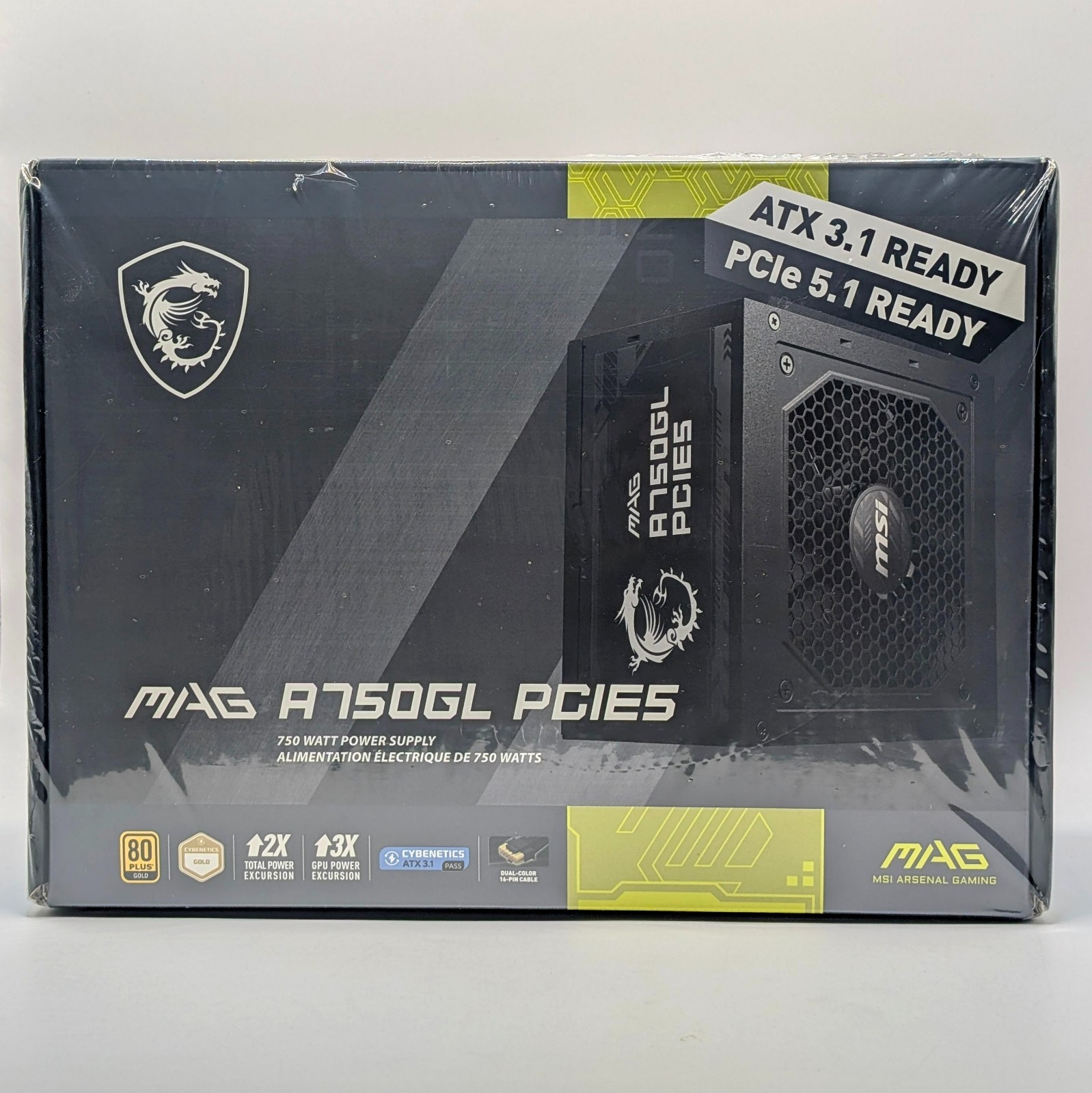 MSI MAG A750GL PCIE5 750W 80 Plus Gold Fully Modular ATX 3.1 Power Supply Sealed