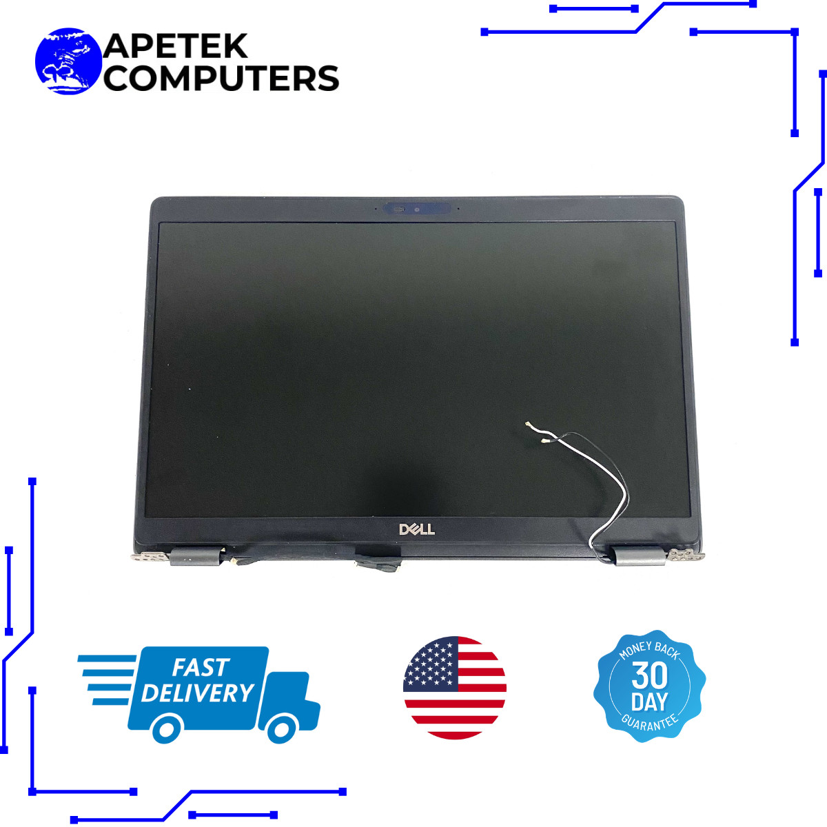 Dell Latitude 5400 14″ LCD Screen Display Assembly Complete Lid Webcam Hinges OE