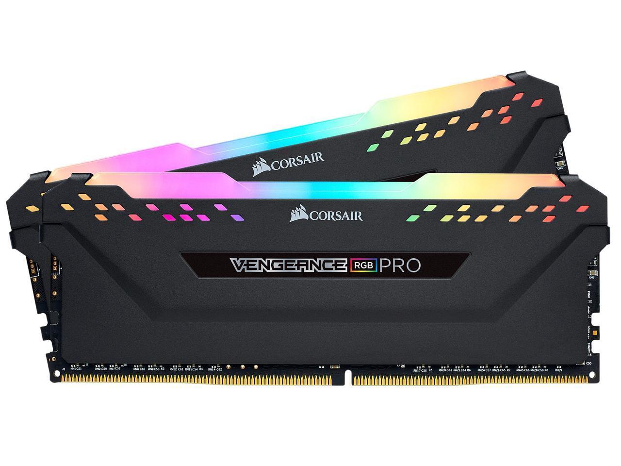 CORSAIR Vengeance RGB Pro 32GB (2 x 16GB) 288-Pin PC RAM DDR4 3200 (PC4 25600) I