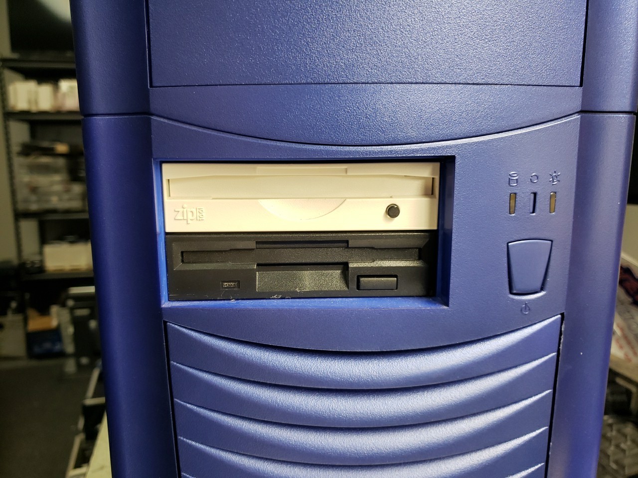 Classic TOWER COMPUTER CASE blue with 300w power supply & extras free ship
