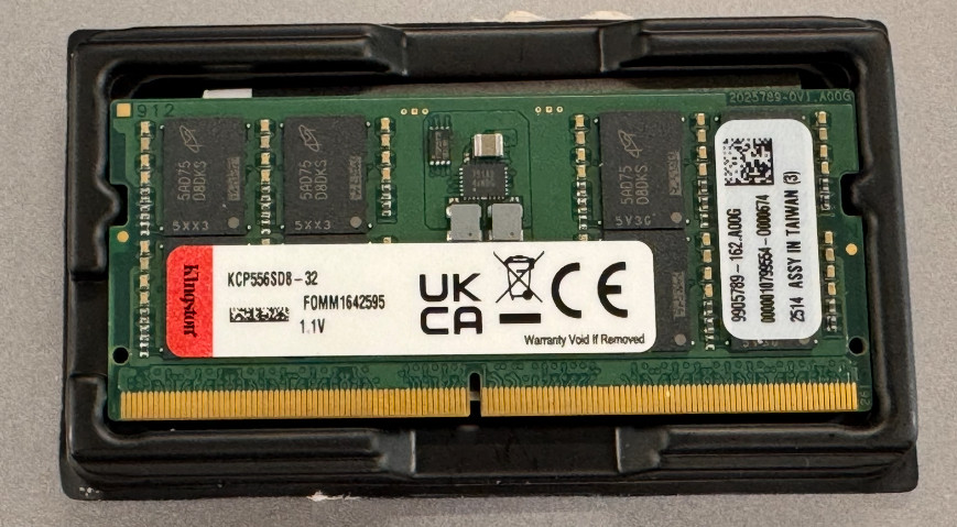Kingston 32GB DDR5-5600 SODIMM Laptop Memory RAM (KCP556SD8-32)