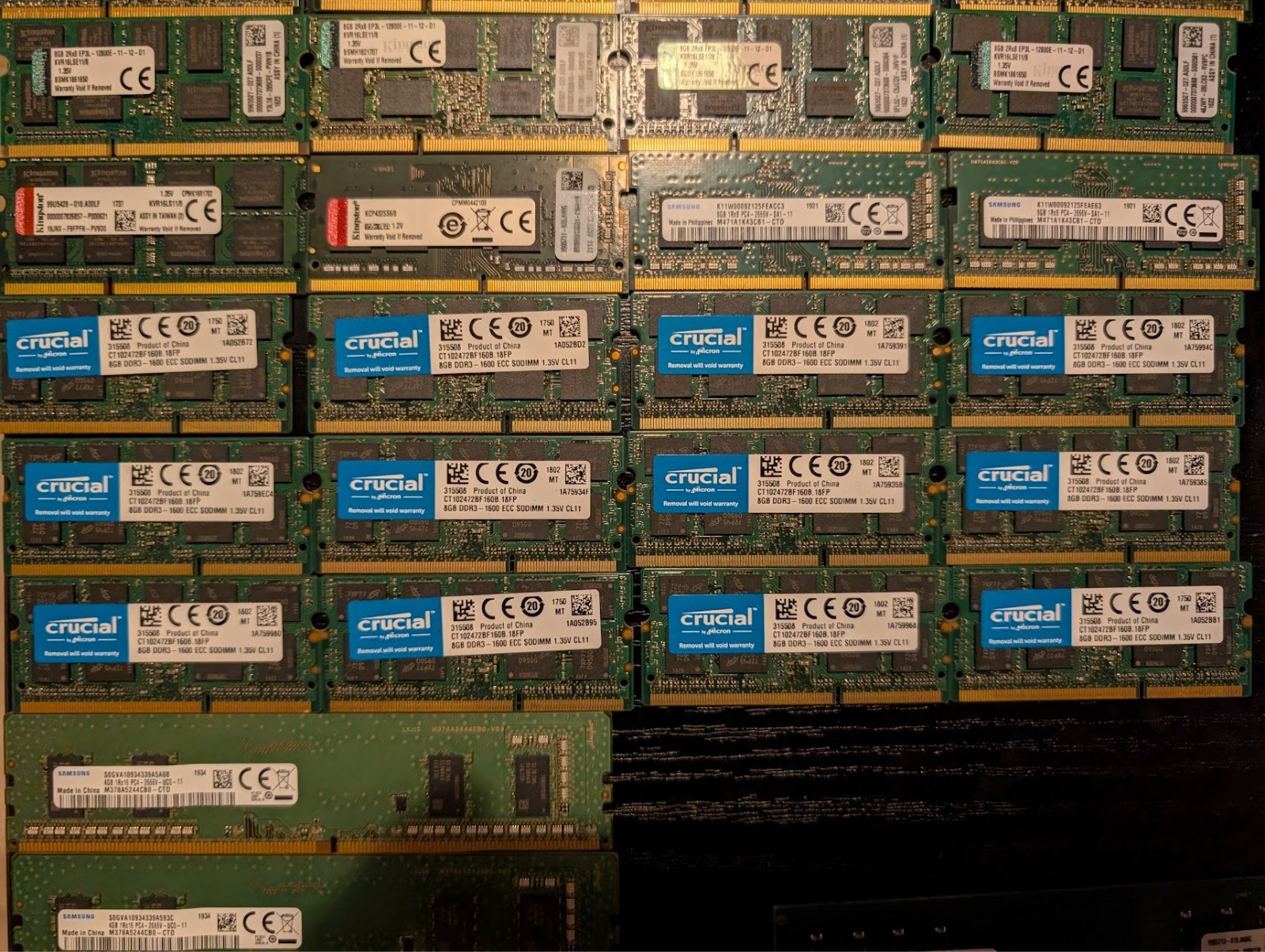 16GB Kit (2x 8GB) Crucial DDR3L 1600MHz ECC SODIMM Laptop/NAS RAM