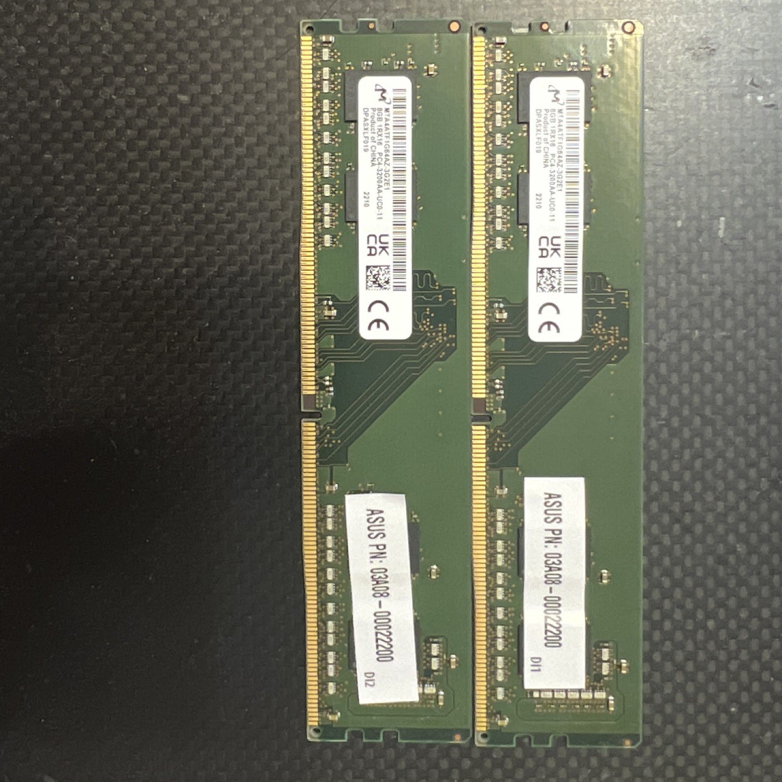 Micron 16GB (2x8GB) DDR4-3200 PC4-3200AA 288-Pin UDIMM MTA8ATF1G64AZ