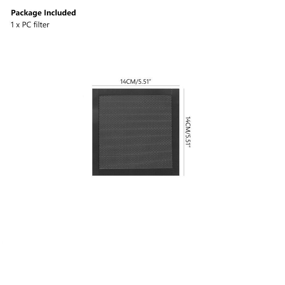 2Pcs 14*14cm Computer PC Cooling Fan Magnetic Dust Filter Case Mesh Net Cover-