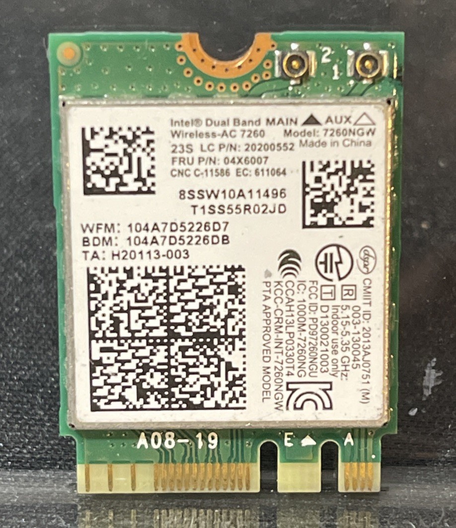 Intel Dual Band Wireless AC7260 WiFi Bluetooth 4.0 Network Card LENOVO LOCKED
