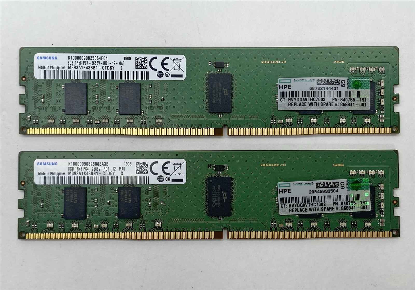 Samsung M393A1K43BB1-CTD6Y 16GB (2x8GB) PC4-21300 DDR4-2666MHz Reg ECC Memory