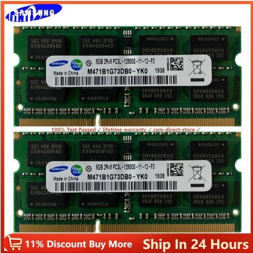 SAMSUNG 8GB DDR3L 1600MHz 204-Pin Sodimm memory LAPTOP RAM PC3L-12800 LOT DDR3L