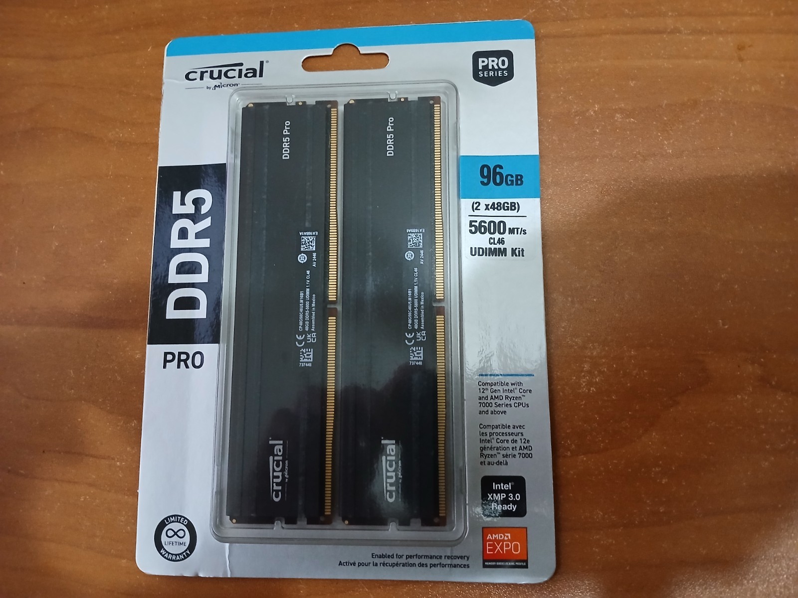 2x48GB (96GB) NEW Crucial Micron DDR5 5600 Desktop RAM UDIMM (CP48G56C46U5)