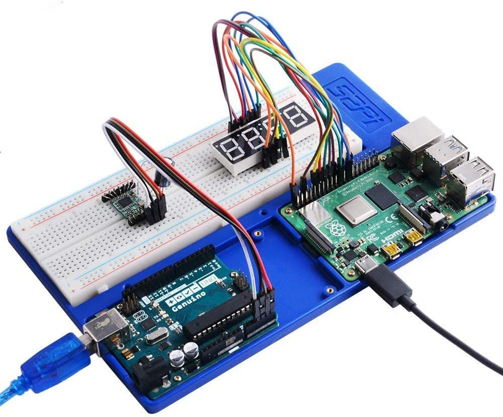ABS Holder Breadboard Holder for Raspberry Pi 4B, 5 in 1 Base Plate Case for Ras