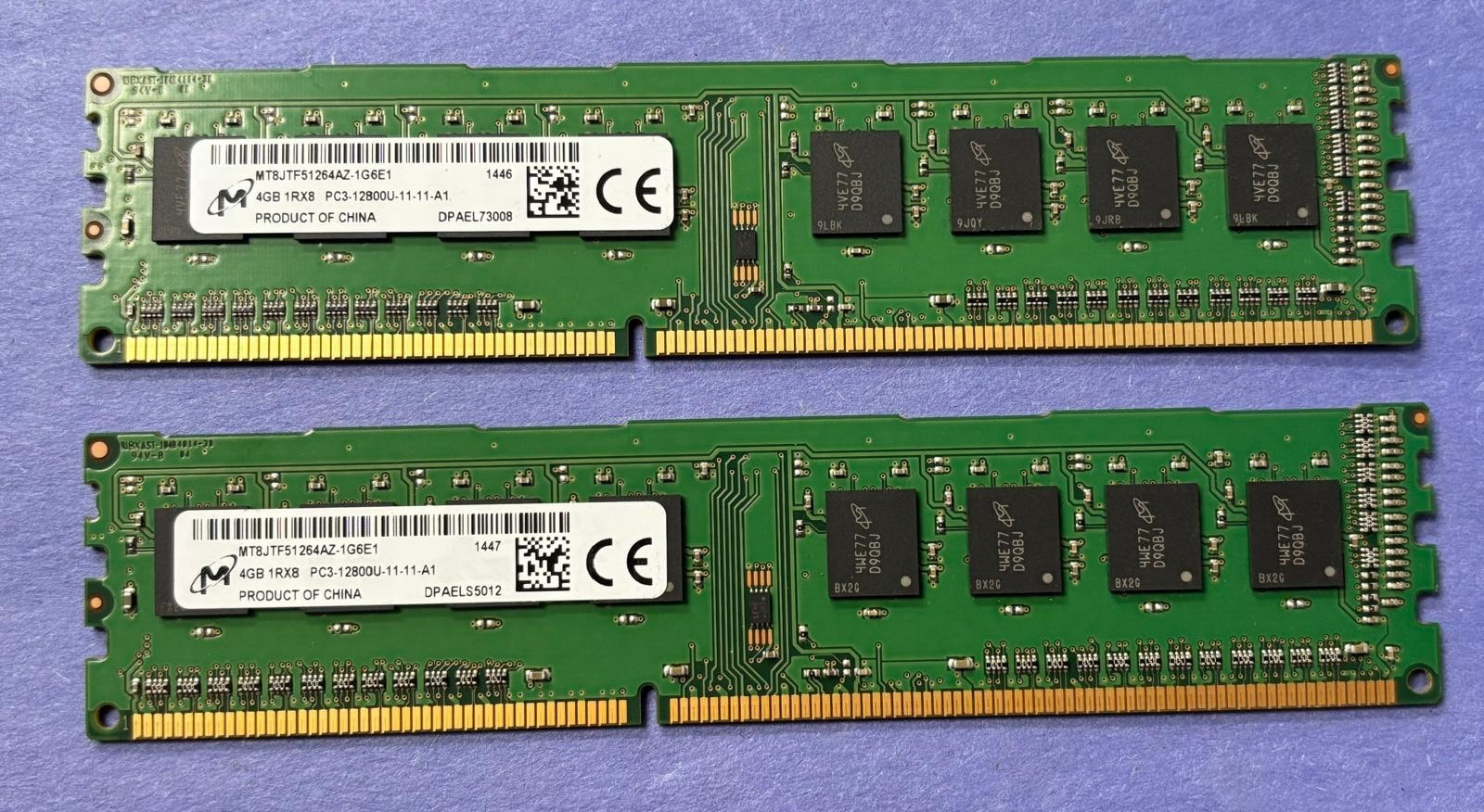 🔥Micron 8GB (2X4GB) 1Rx8 PC3-12800U COMPUTER RAM Memory MT8JTF51264AZ-1G6E1