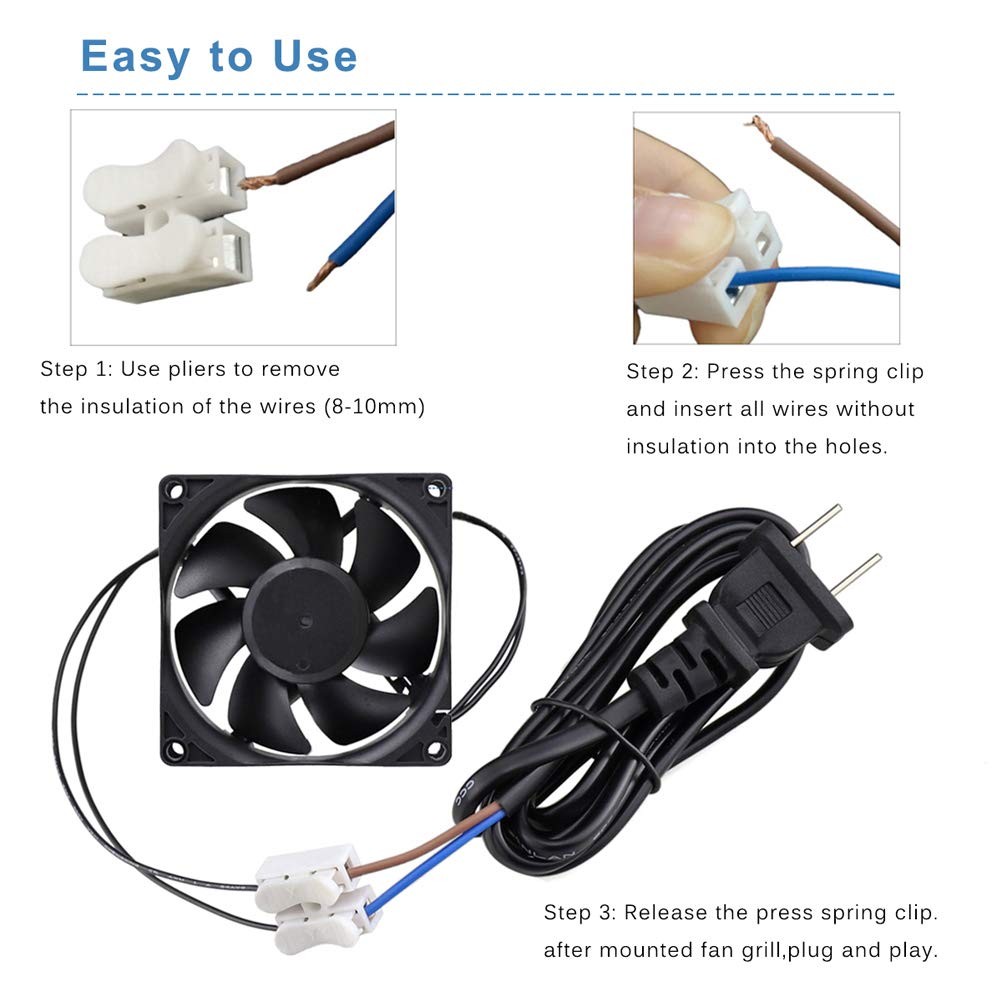 80mm AC Electronic Component Fan 110V to 240V 2800RPM Sleeve Bearing 1pc