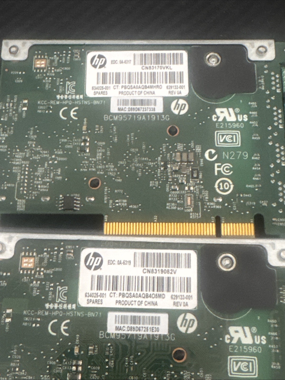 LOT OF 2 – HP 629133-001 PCI Express x8 1Gb 4-Port 331FLR Adapter Ethernet Card