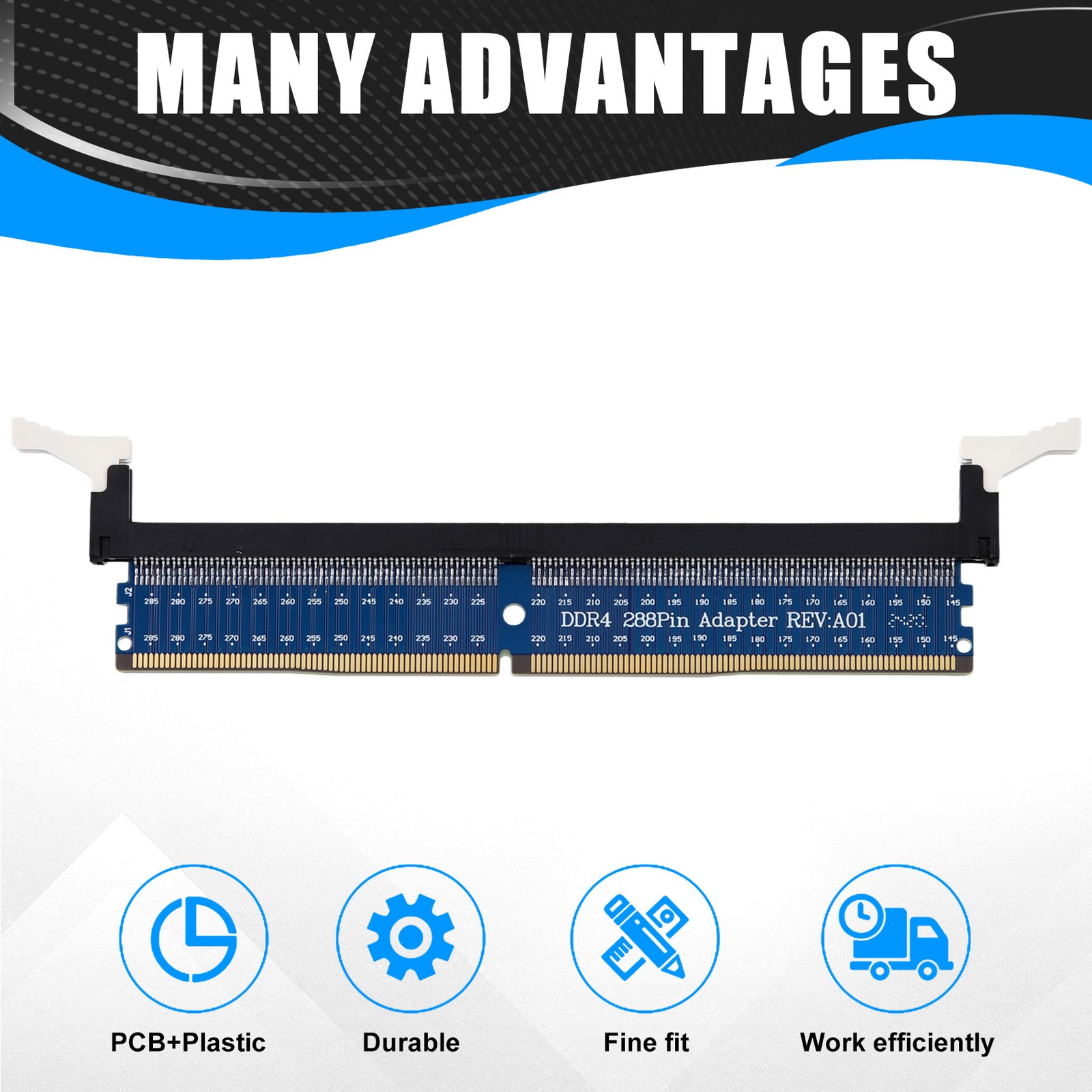 DDR4 288Pin DIMM Adapter Riser Memory Tester Memory Card Card Circuit9387