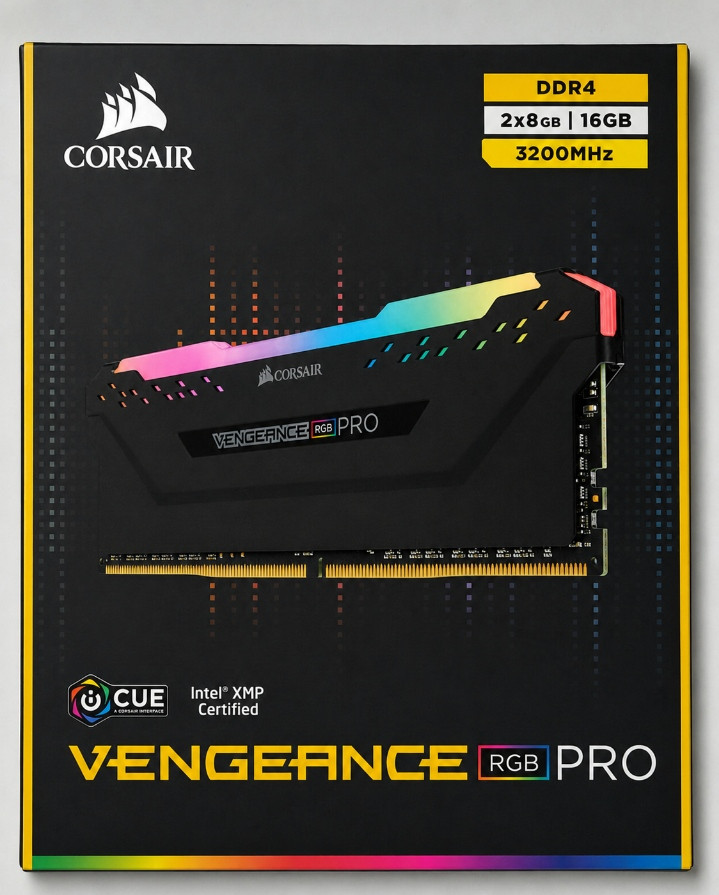 Corsair 3200 MHz RGB 16GB DDR4 SDRAM – Black CMW16GX4M2C3200C16