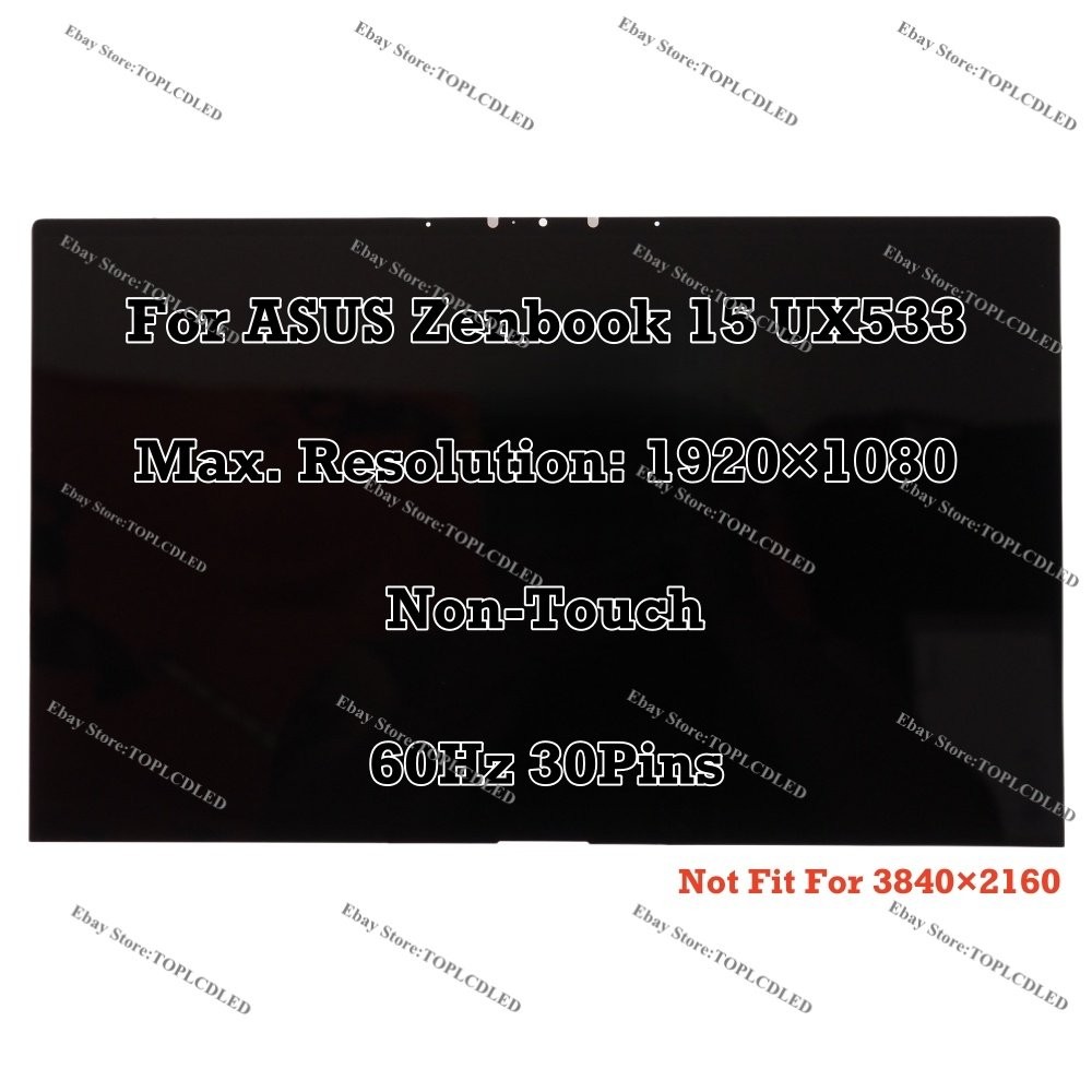 100% sRGB ASUS Zenbook 15 UX533FD-A8068T LCD Non-Touch Screen Assembly Display