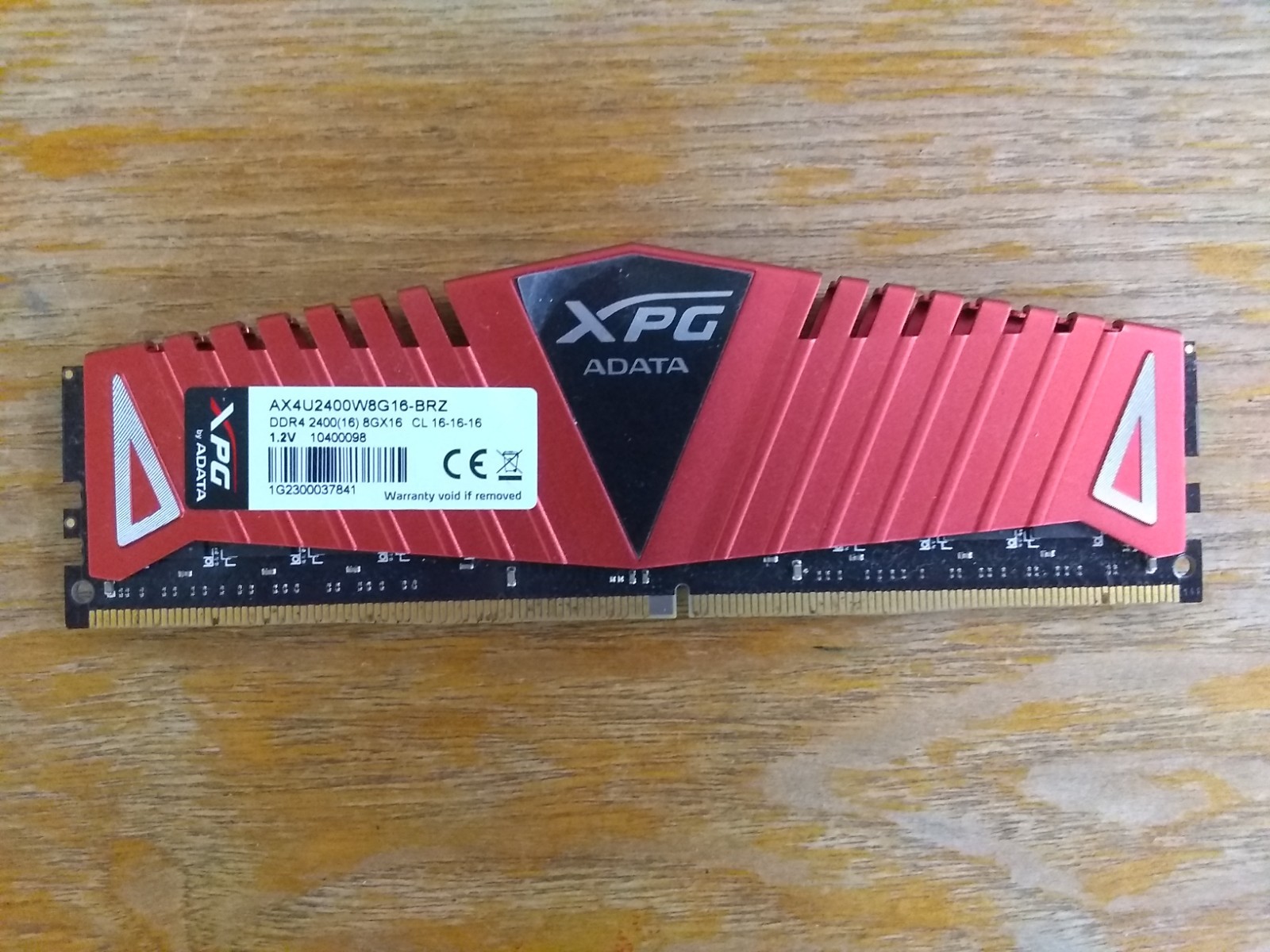 AData 8GB DDR4 2400MHz CL16 DIMM RAM Red, AX4U2400W8G16-BRZ (As-Is)