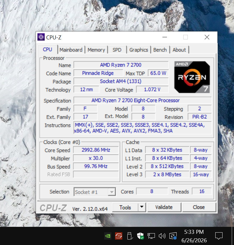 AMD Ryzen 7 2700 Processor – Tested / US Seller / AM4