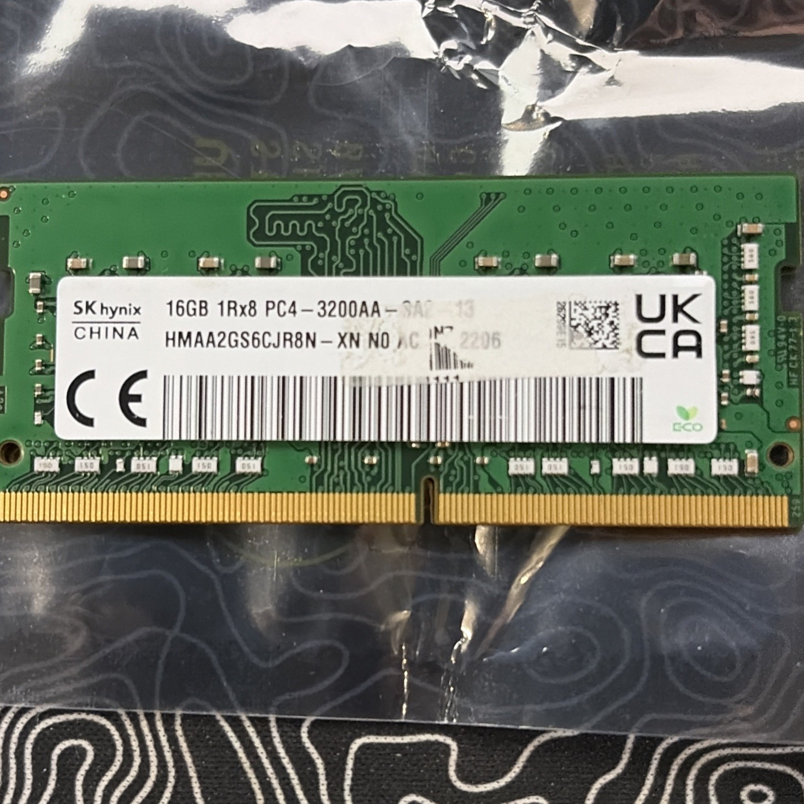 SK Hynix 16GB 1RX8 PC4-3200AA-SA2-13 DDR4 HMAA2GS6CJR8N-XN