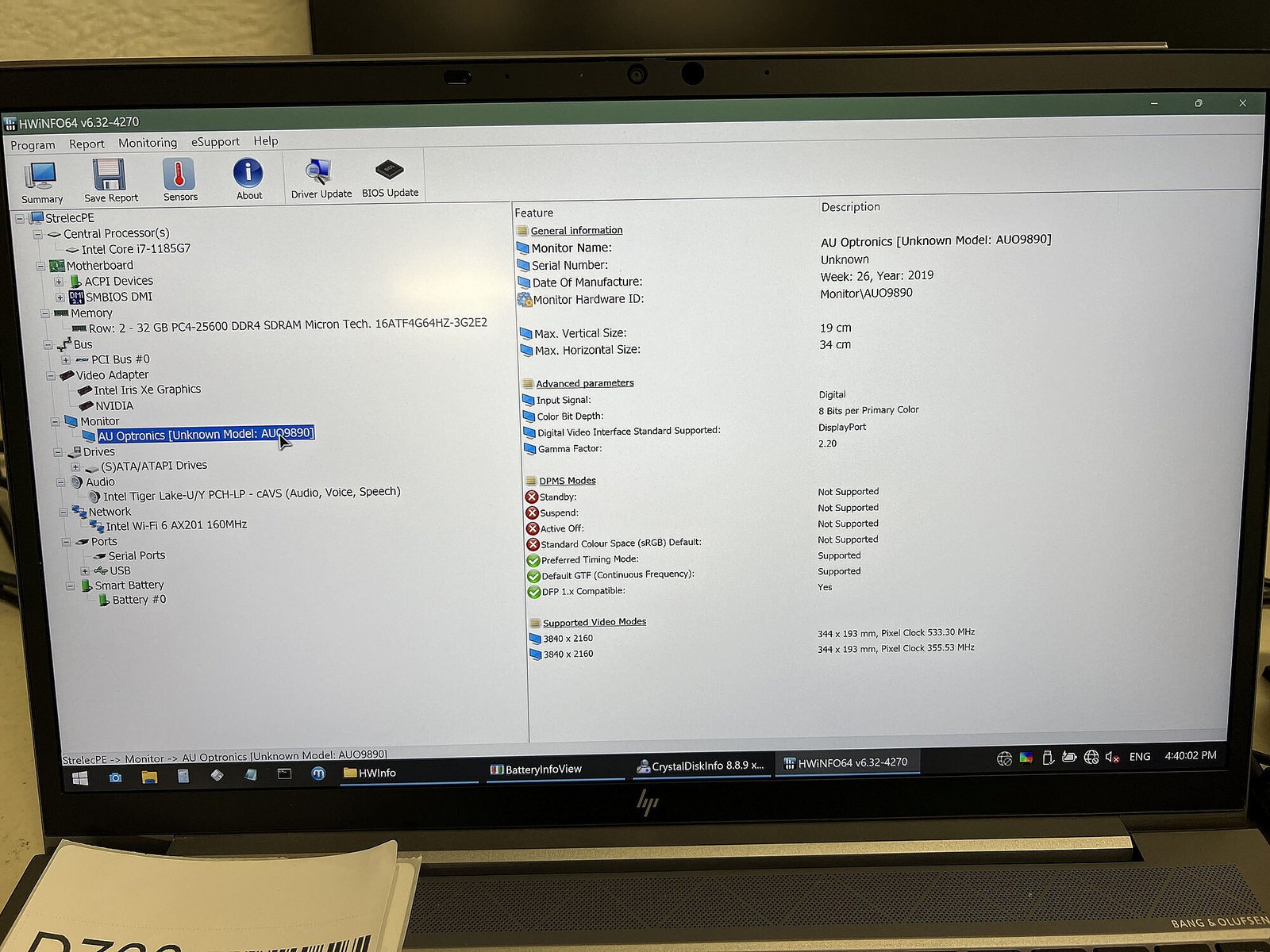 HP ZBook Firefly 15 G8 15.6″ 4K UHD LCD Screen Complete Assembly #d760