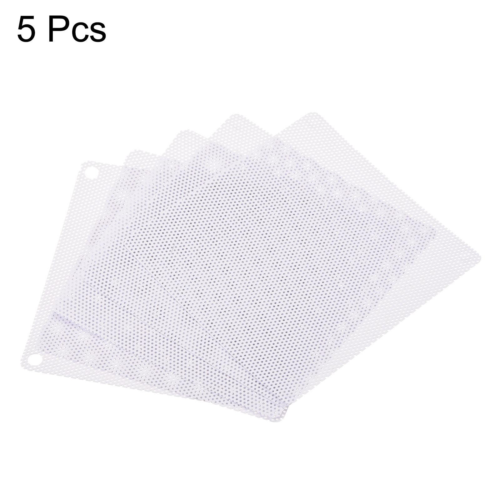 5pcs 80mm Computer Fan Filter Grills PVC Mesh Dustproof Case Cover White