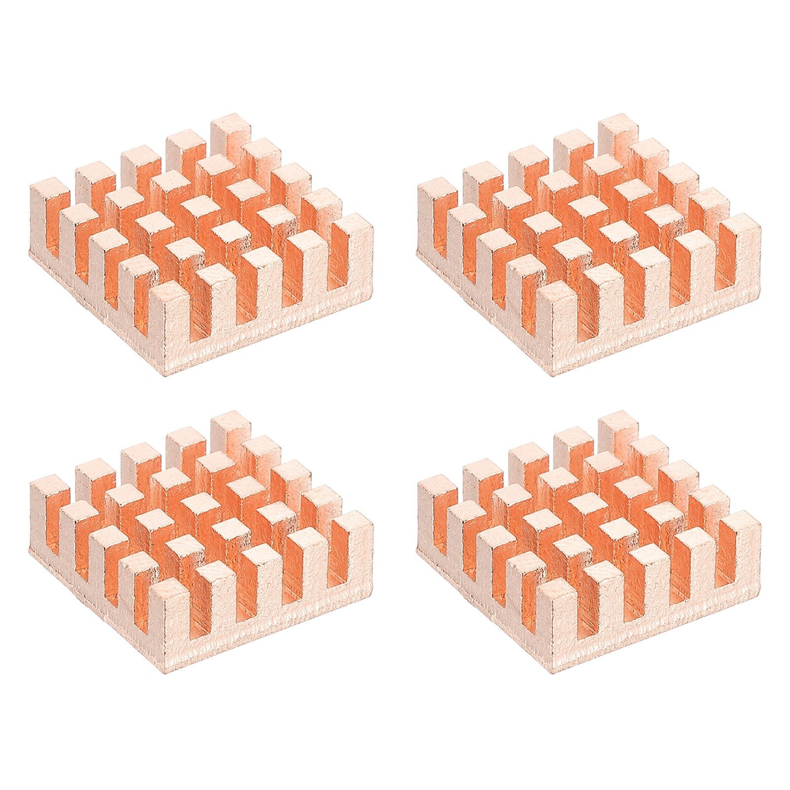 4 Pcs Copper Heatsink 17x17x6mm, Heat Sink Cooler Radiator for Raspberry Pi