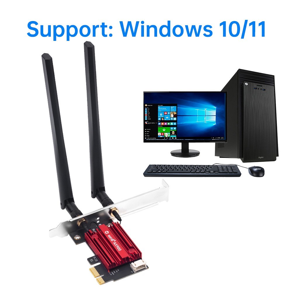 AX900 WiFi 6 PCIe Wireless Card Dual Band Bluetooth Network Adapter for Desktop