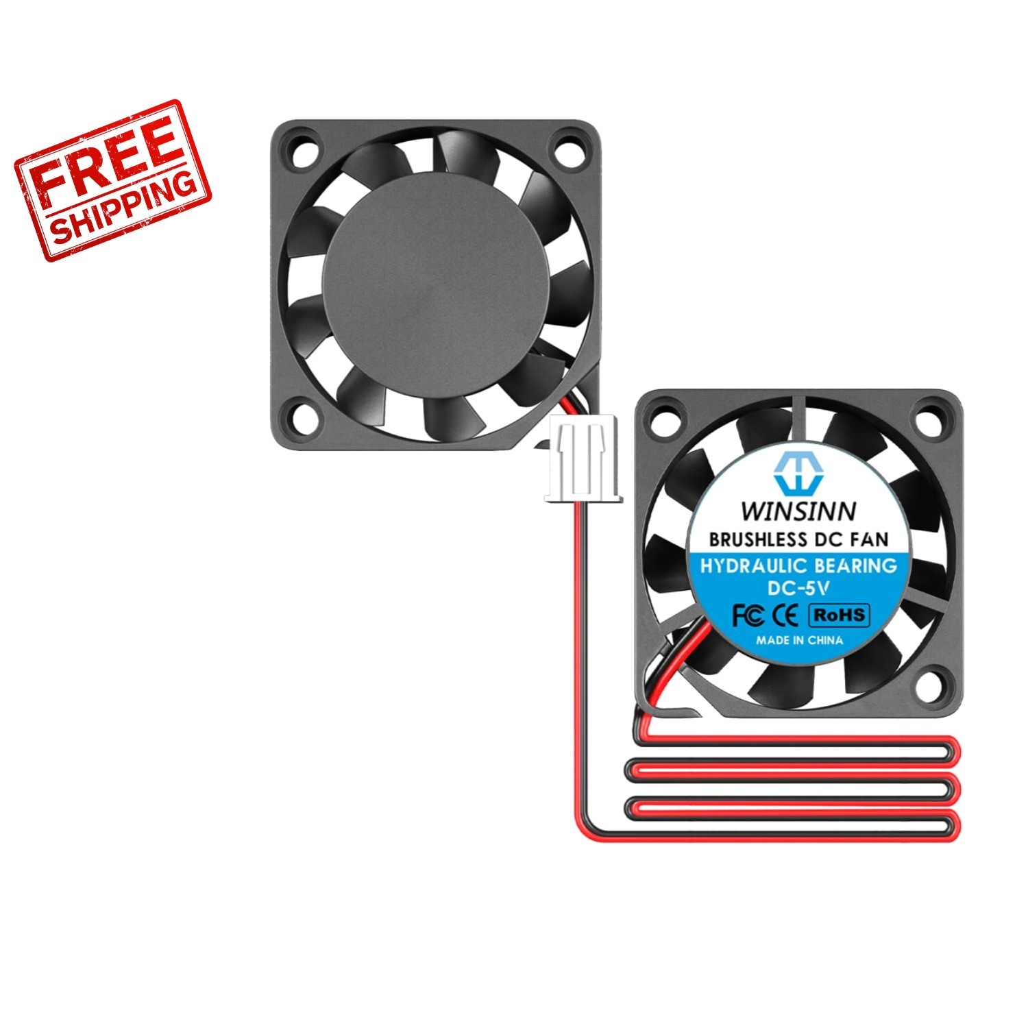High-Efficiency 20mm 5V Dual Cooling Fans – 10000 RPM, Hydraulic Bearing
