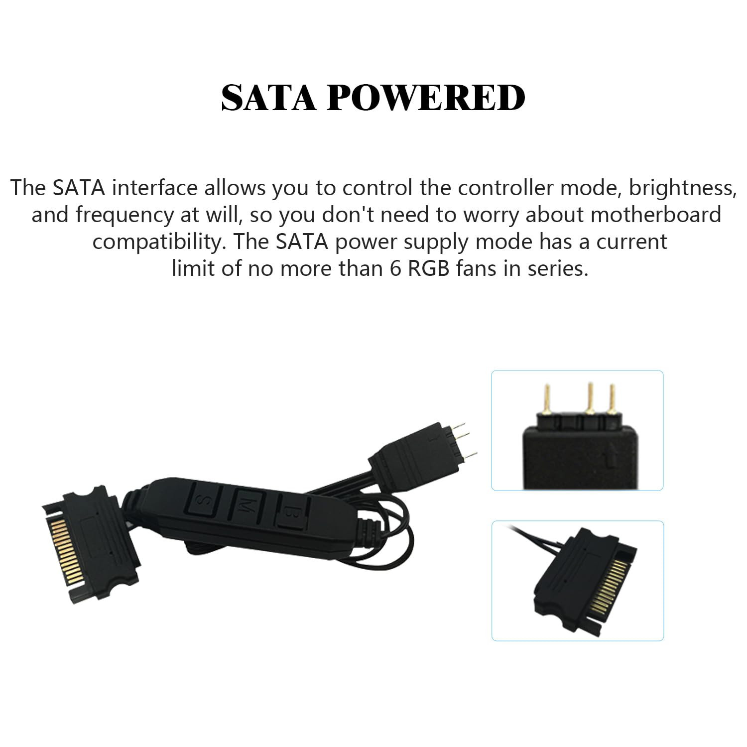 5V A-RGB Computer Fan Controller, 5V 3PIN Lighting PC Fan Controller, Support 3P