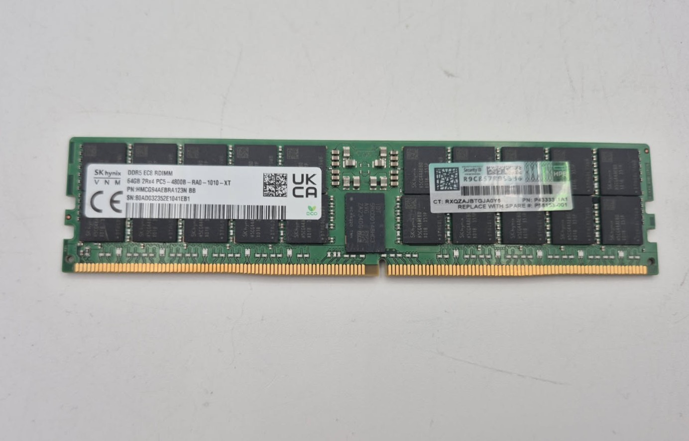 SK HYNIX 64GB 2RX4 PC5-4800B DDR5 RDIMM ECC SERVER MEMORY RAM HMCG94AEBRA123N BB