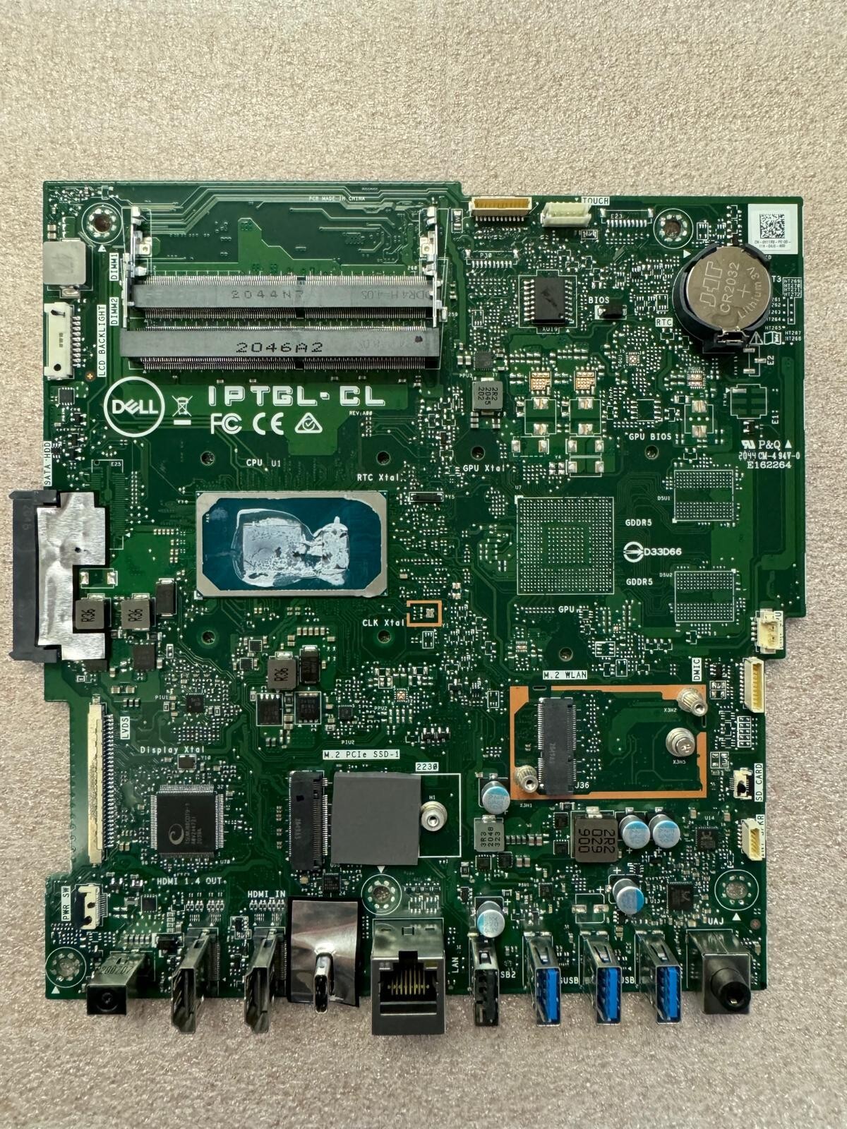 Dell Inspiron AIO 24 5400 i5-1135G7 Motherboard W/ Iris Xe Graphics H1TR9