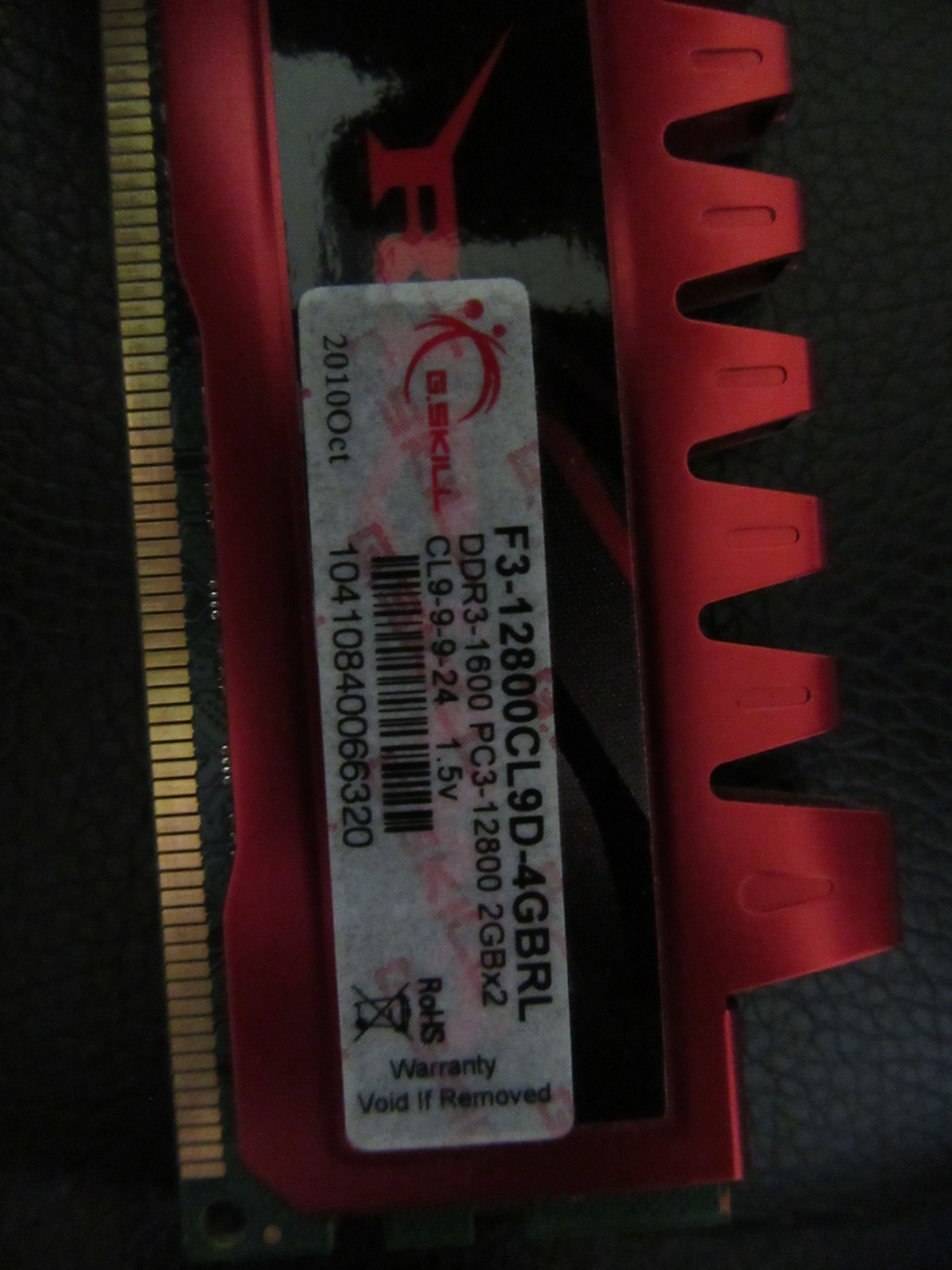 G. Skill Ripjaws 4GB Kit (2x2GB) PC3-12800 DDR3-1600 DIMM RAM F3-12800CL9D-4GBRL