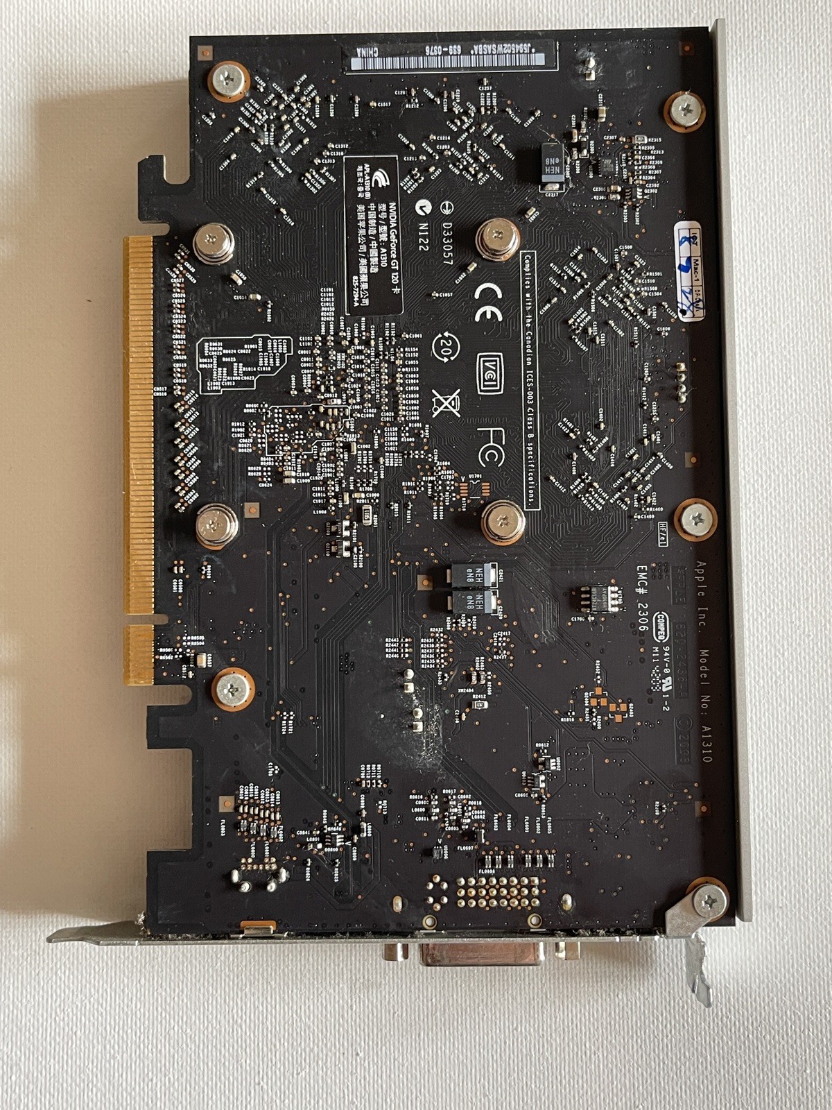 Apple Nvidia GeForce GT120 512MB GDDR3 PCI Express x16 Video Card A1310