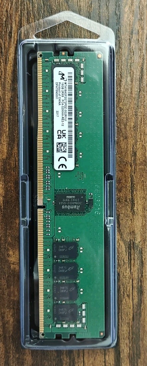 Micron 16GB 2Rx8 PC4-3200AA-R DDR4 ECC SERVER MEMORY MTA18ASF2G72PDZ-3G2R1UI